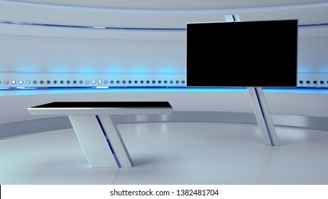 TV Virtual Studio Background 3d Illustration