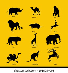 
Twelve Large Collections Of Animal Silhouettes