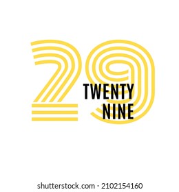 Twenty Nine Logo Design Yellow Black Stock Illustration 2102154160 ...