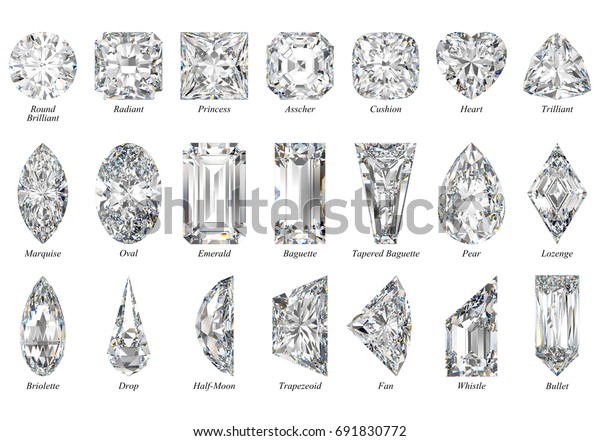 白い背景にダイヤモンドの切り取り図形21点 豪華な切り取りスタイル