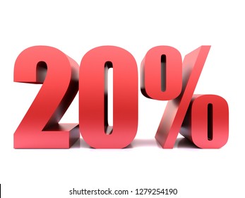 Twenty Percent Symbol 3d Rendering Stock Illustration 1279254190 ...