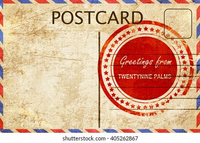 Twentynine Palms Stamp On A Vintage, Old Postcard