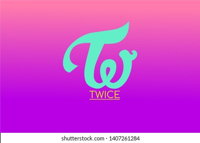 Twice Logo Kpop Background Wallpaper Stock Illustration