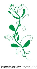 Twig With Leaves Abstract Illustration