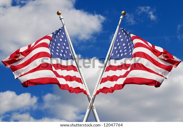 Twin Flags Stock Illustration 12047764