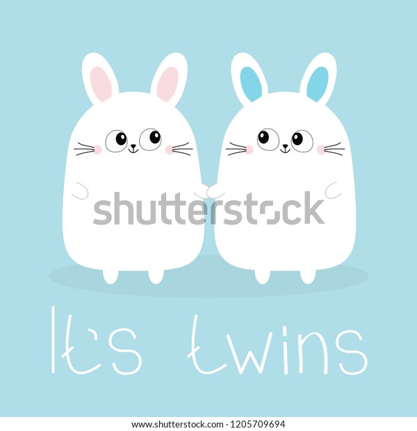 Twins Boy Girl Two Cute Twin Stock Illustration