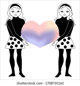 双子 女性 のイラスト素材 画像 ベクター画像 Shutterstock