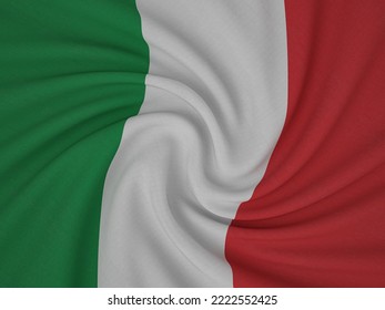 Twisted Fabric Italy Flag Background. 3d Illustration.