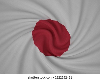 Twisted Fabric Japan Flag Background. 3d Illustration.