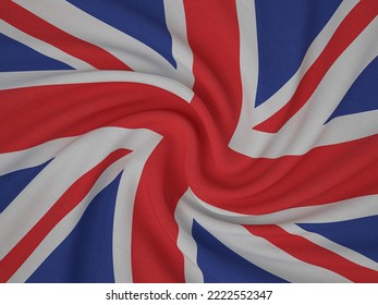 Twisted Fabric UK Flag Background. 3d Illustration.