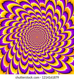 Twisted Yellow Purple Flower Spin Illusion Stock Illustration ...