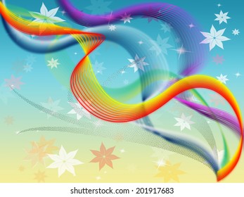 Twisting Background Meaning Colored Wavy And Flowers 