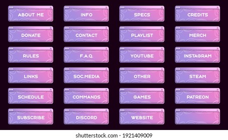 Twitch Cute Neon Panels . Badges Cute Kawaii panels for streaming. Twitch package overlays, panels. Stream, Aesthetic panels. Design alerts and buttons for streaming. Overlays stream