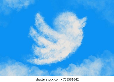 Twitter bird , twitter, twitter icon, flying in the sky, bird cloud , sky