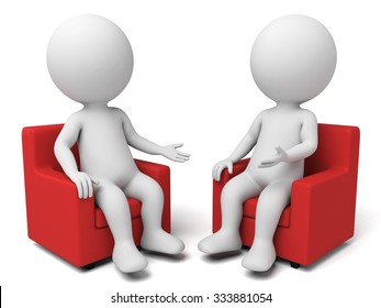 Two 3d People Having Discussion のイラスト素材