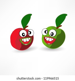 Two Apples Laughing Hysterically