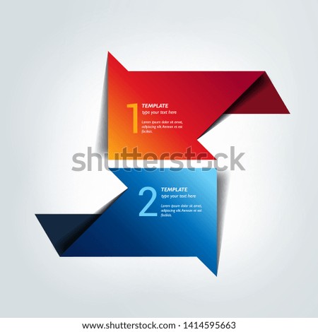 Two arrows in different direction infographic, chart, scheme, diagram.