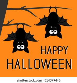 Cute Bat Happy Halloween Card Vector Stock Vector (Royalty Free) 151303718