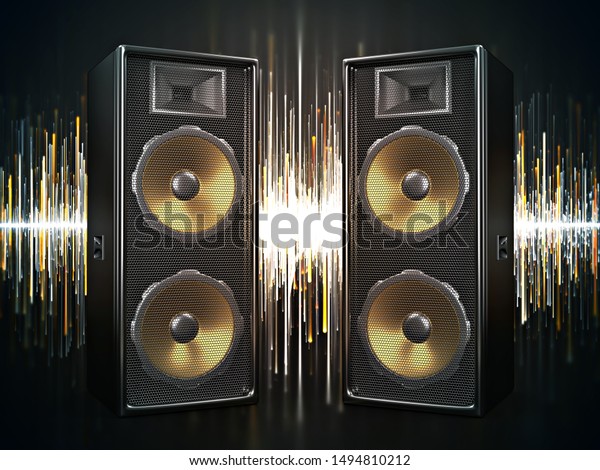 two big speakers