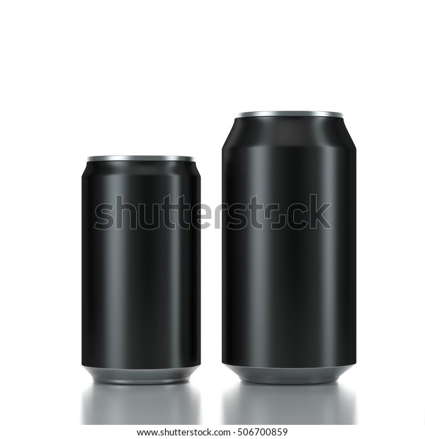 Download Two Black Aluminum Cans Mockup Beverage Stock Illustration 506700859