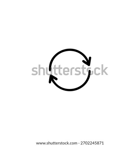 Two black circular arrows intertwined, representing exchange or synchronization, on a white background.