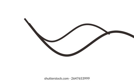 two black intersecting wavy lines on white background