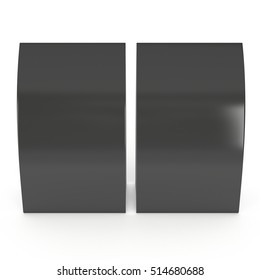 Two black paper tent cards. 3d render illustration isolated. Table cards mock up on white background. - Shutterstock ID 514680688