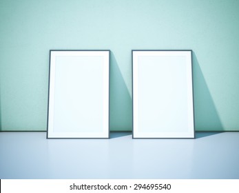 Two Blank Black Picture Frames