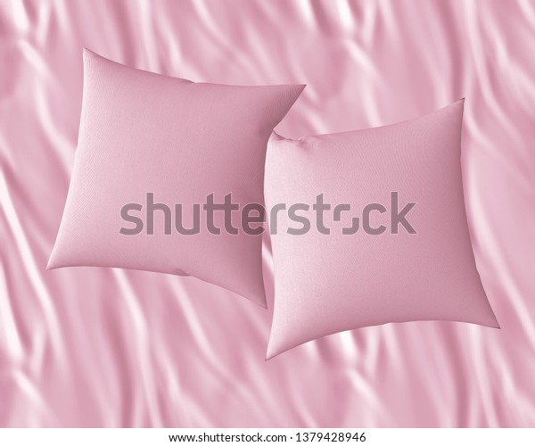 Download Two Blank Pink Soft Square Satin Stock Illustration 1379428946