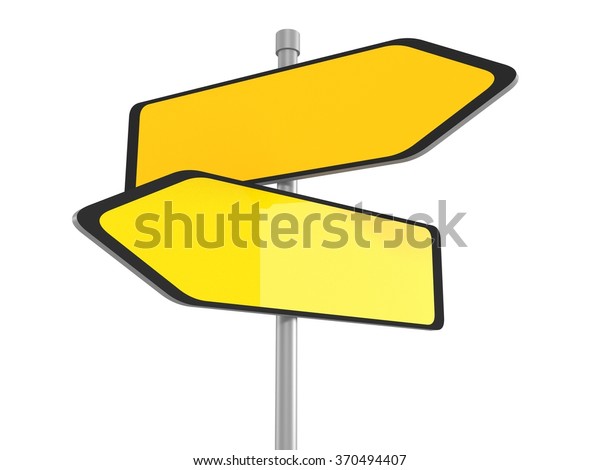 2つの空の道路標識が異なる方向を指し 3dイラスト のイラスト素材