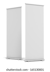 Two Blank Roll Up Display Banner