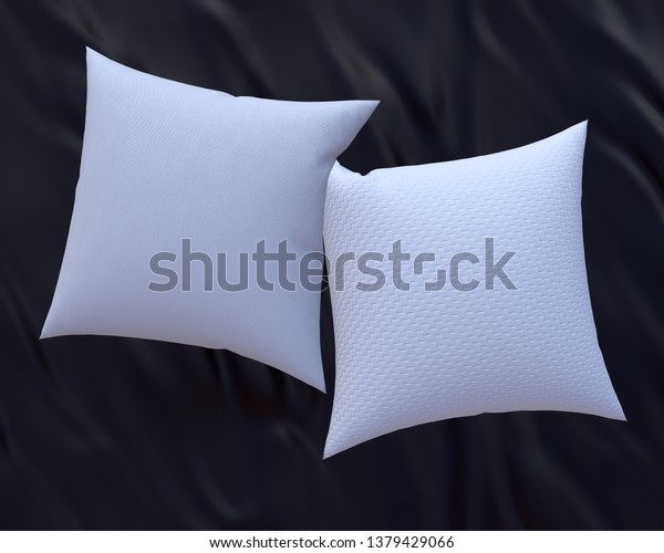 Download Two Blank White Soft Square Cotton Stock Illustration 1379429066