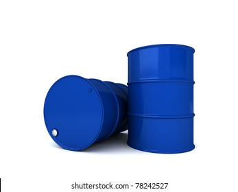 Two Blue Oil Barrels 3d Render Stock Illustration 78242527 | Shutterstock