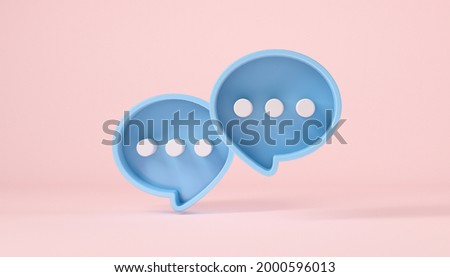 Two bubble talk or comment symbols isolated from the background. 3d rendering