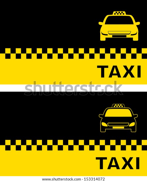two\
business card with modern taxi car\
silhouette