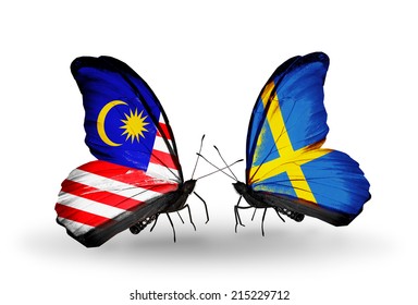 Two Butterflies Flags On Wings Symbol Stock Illustration 215229712 ...