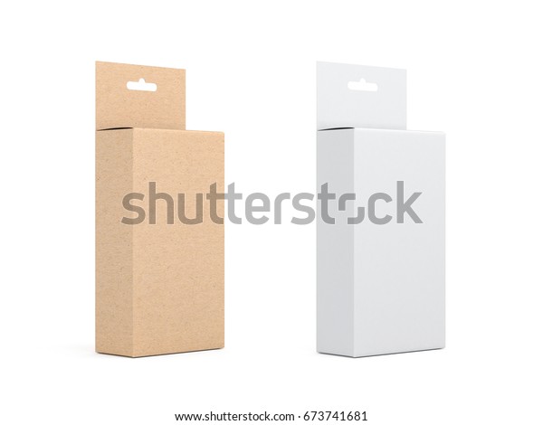 Download Two Cardboard Boxes Hang Tab Packaging Stock Illustration 673741681