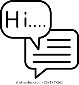 Two chat bubbles icon symbolizing dialogue, communication, and discussion.