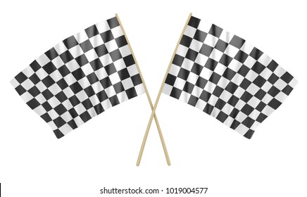 Two Checkered Flag This 3d Rendered Stock Illustration 1019004577 ...