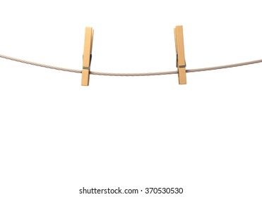 two clothespins on rope