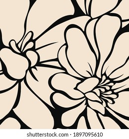 Two Color Bold Floral Design Elements