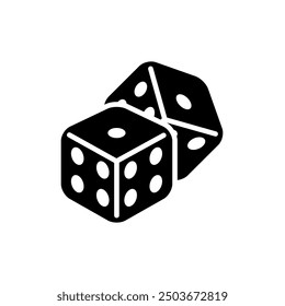 Two Dice Cubes on White Background. Vector icon Illustration
