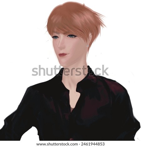 two dimensional young man Viewer Yi looks handsome in the cartoon world.
