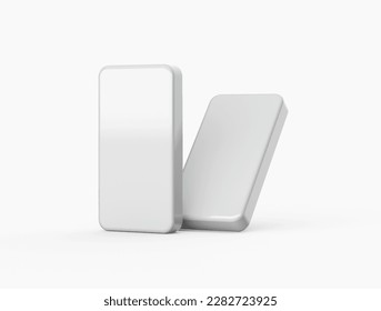 Two Empty White Domino Dice Isolated On White Background, 3d illustration