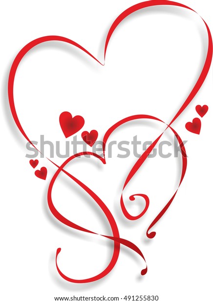 Two Entwined Hearts Template Decoration Stock Illustration 491255830 ...