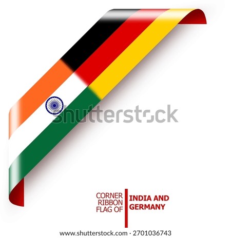 Two flags of friendship on Corner Ribbon united between India and its friendly countries: Germany 