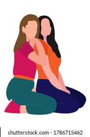 Two friends sitting next to each other and giving the pose to the camera.