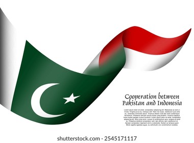 two friendship flags united between Indonesia and its friendly country: Pakistan  - Powered by Shutterstock