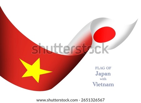 two friendship flags united between Japan and its friendly country: Vietnam 