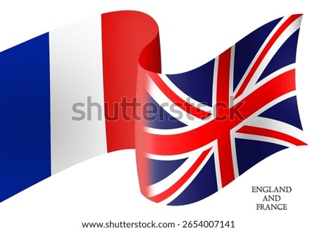 two friendship flags united between England and its friendly country: France 